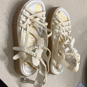 Sam Edelman Cream Strappy Sandals